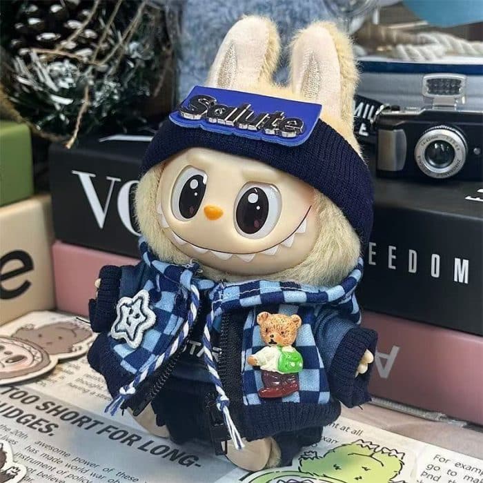 hiphop labubu doll clothes set - stylish 17cm labubu clothes - Image 2