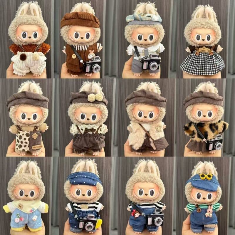 camera labubu doll clothes set - stylish 17cm labubu clothes