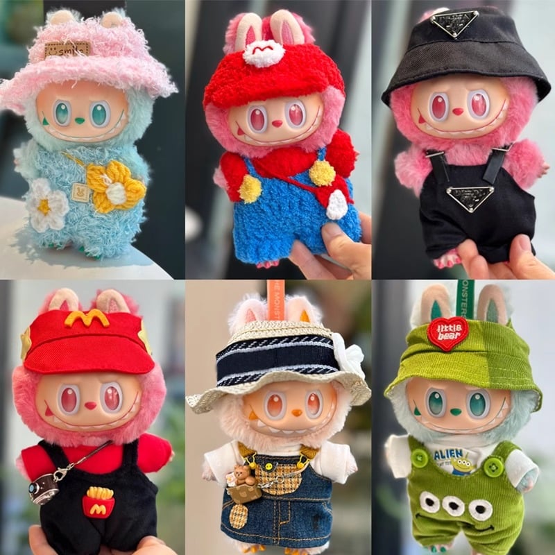 cosplay labubu doll clothes set - stylish 17cm labubu clothes