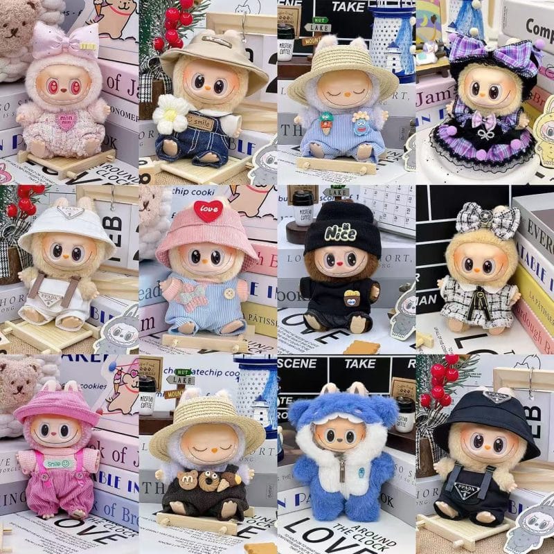 cute labubu doll clothes set - stylish 17cm labubu clothes