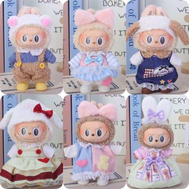 princess labubu doll clothes set - stylish 17cm labubu clothes