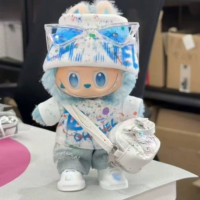 LABUBU Clothes Blue And White Graffiti Outfit - Image 4